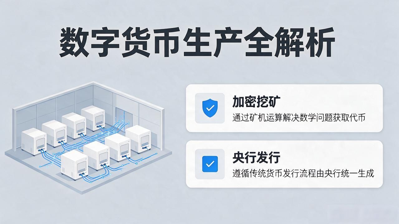 怎么生产数字货币_加密货币与法定数字货币底层逻辑差异 比特币POW挖矿机制 央行数字货币发行合规要求