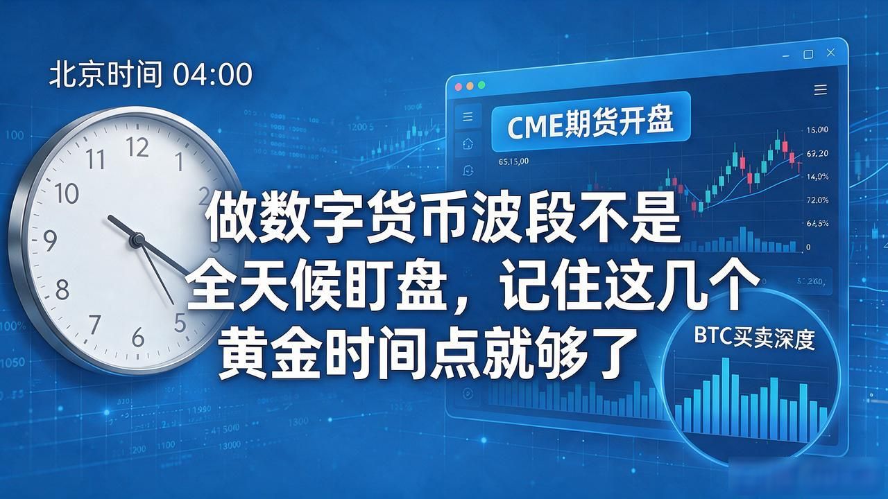 做数字货币波段不是全天候盯盘，记住这几个黄金时间点就够了