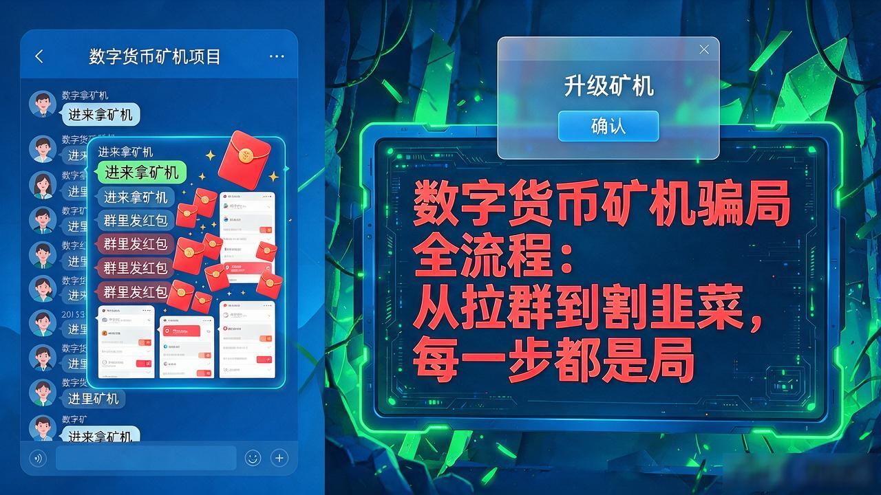 揭秘数字货币矿机骗局全流程：从拉群到割韭菜，每一步都是局