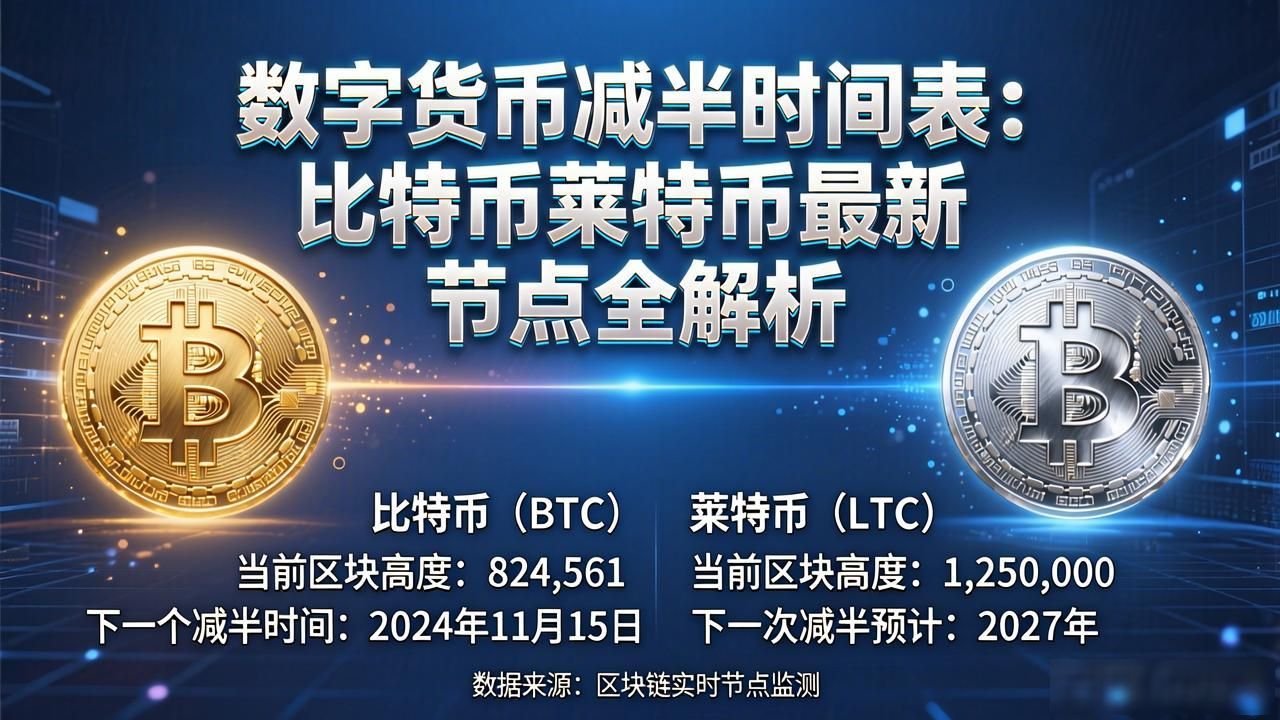 数字货币减半时间表：比特币莱特币最新节点全解析