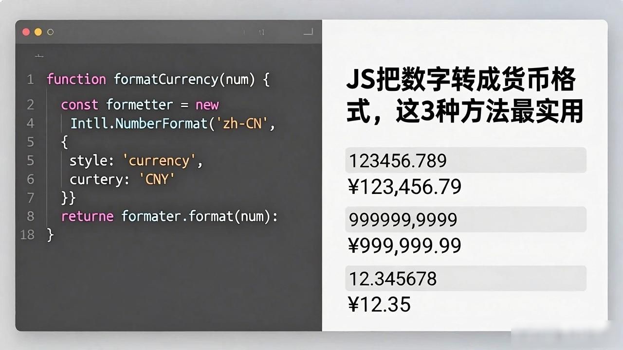 JS把数字转成货币格式，这3种方法最实用