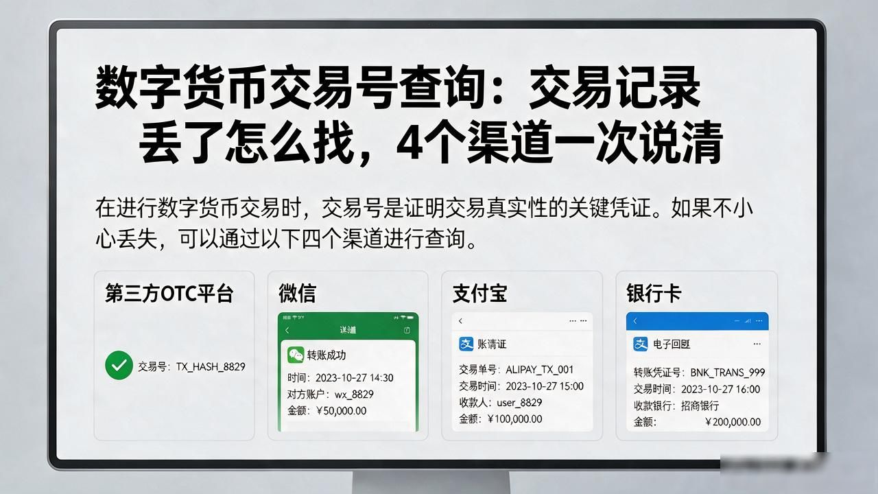 数字货币交易号查询：交易记录丢了怎么找，4个渠道一次说清