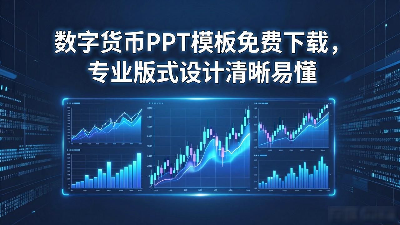 数字货币PPT模板免费下载，专业版式设计清晰易懂