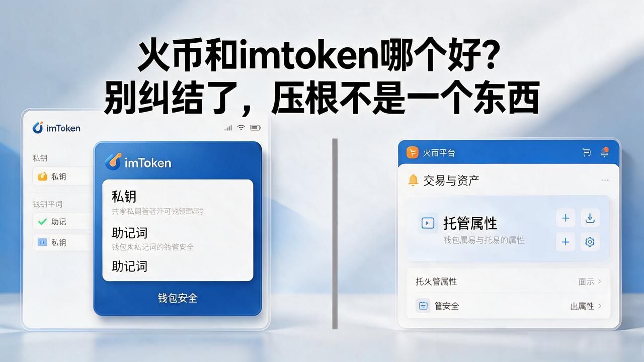 火币和imtoken哪个好？别纠结了，压根不是一个东西