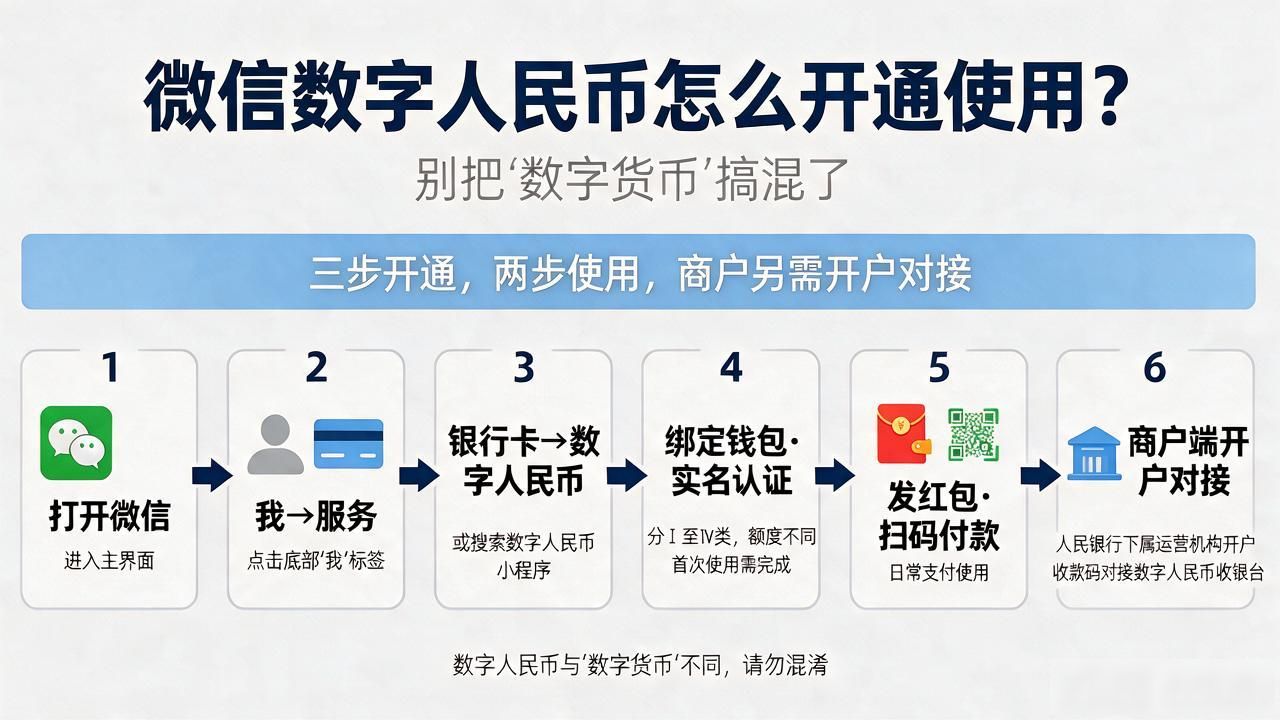 微信数字人民币怎么开通使用？别把"数字货币"搞混了