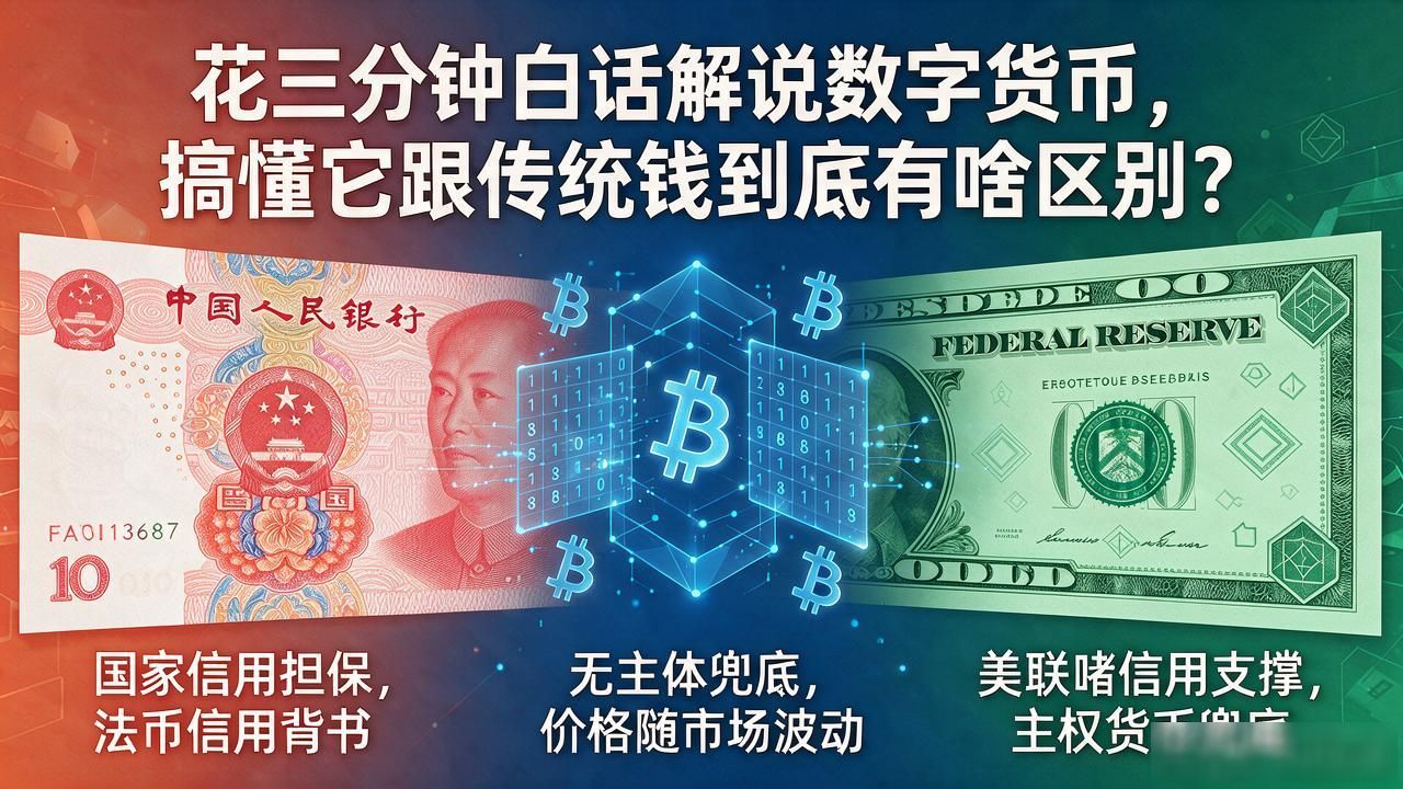 花三分钟白话解说数字货币，搞懂它跟传统钱到底有啥区别