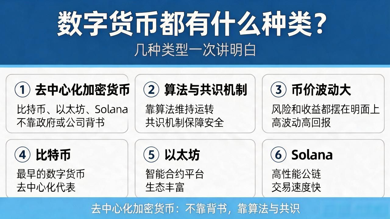 数字货币都有什么种类？几种类型一次讲明白