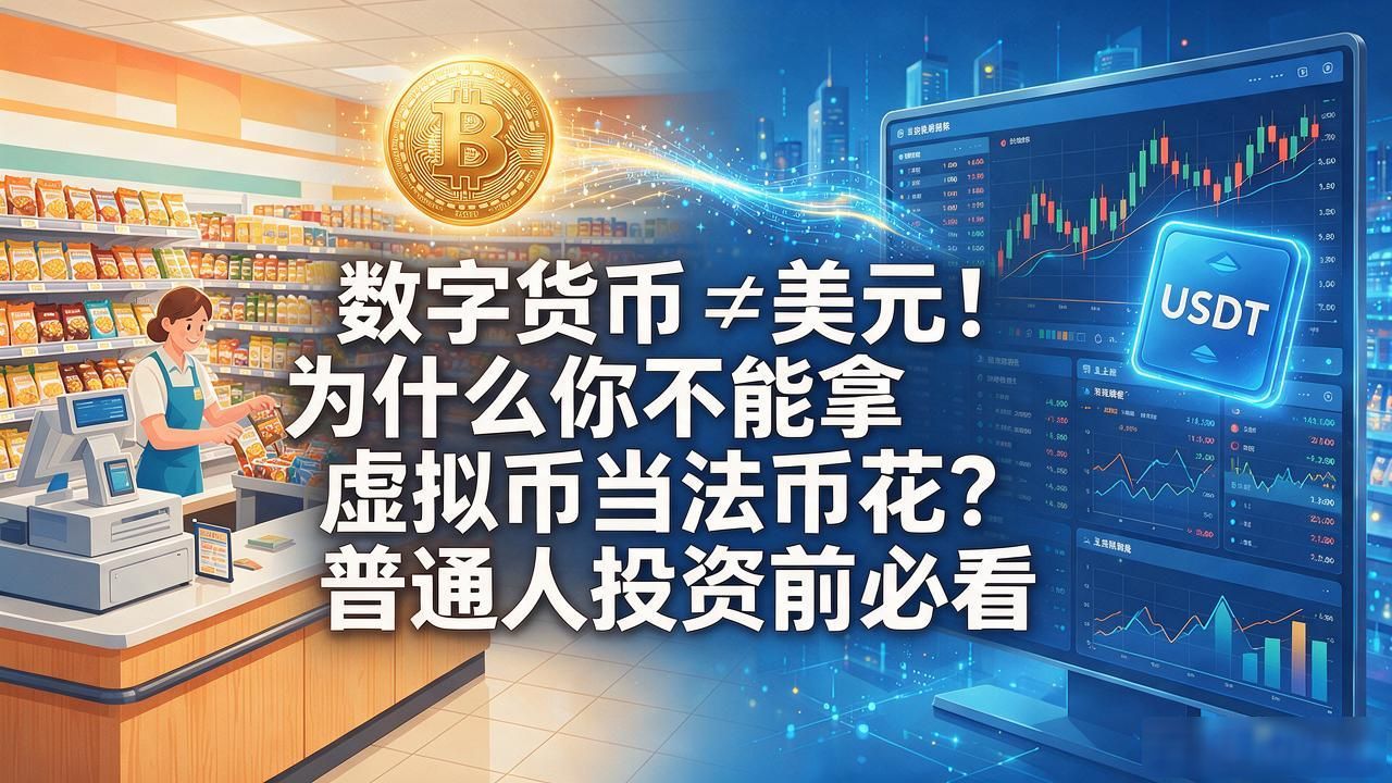 数字货币≠美元！为什么你不能拿虚拟币当法币花？普通人投资前必看