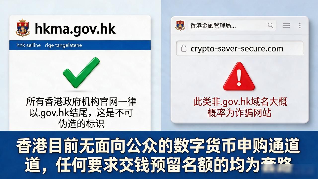 搜香港数字货币官网的人注意，真入口认准域名，假网站千万别信