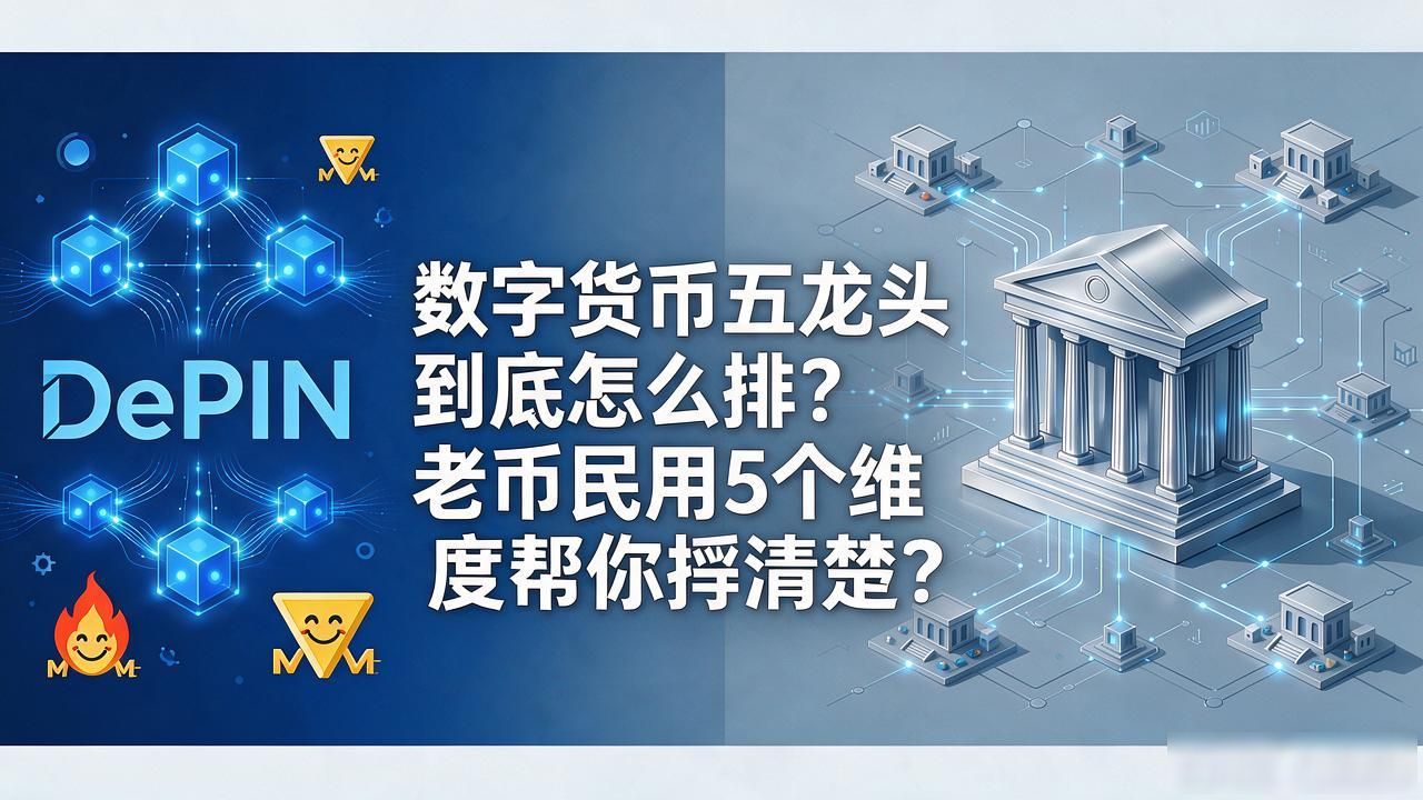 数字货币五龙头到底怎么排？老币民用5个维度帮你捋清楚